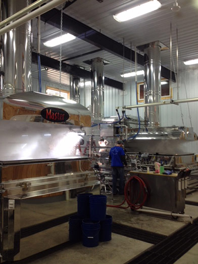 Photo of Evaporators inside sugarhouse