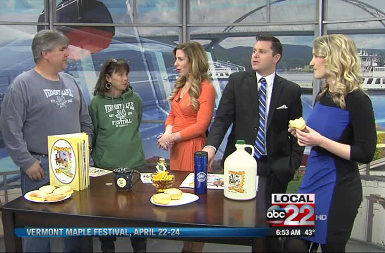 Photo of Cecile Branon presenting on the local news